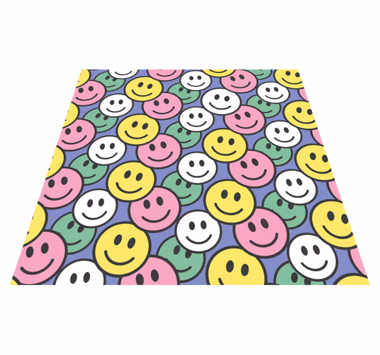 Vinyl teppich tiere mit bunten smile-mustern - TenStickers