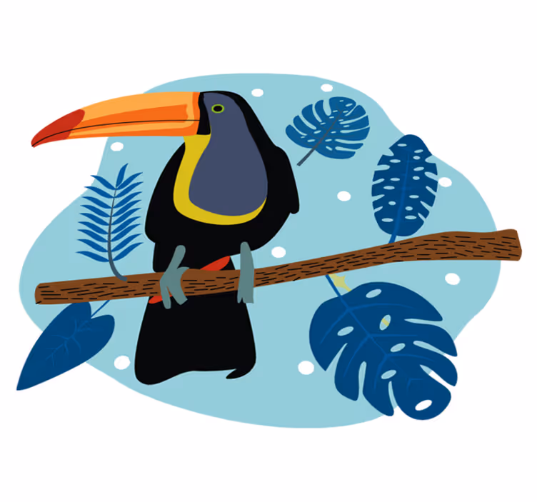 Vinyl teppich tiere tukan auf ast - TenStickers