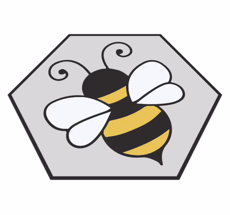 Vinyl teppich tiere im bienen-hexagon-design - TenStickers