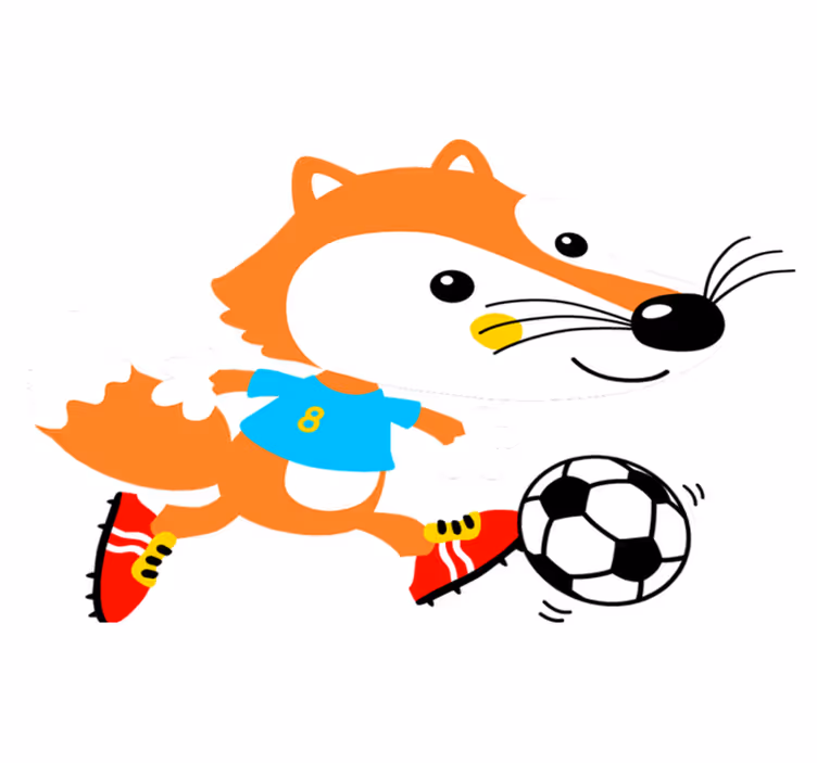 Vinyl teppich tiere mit verspieltem fuchsdesign - TenStickers