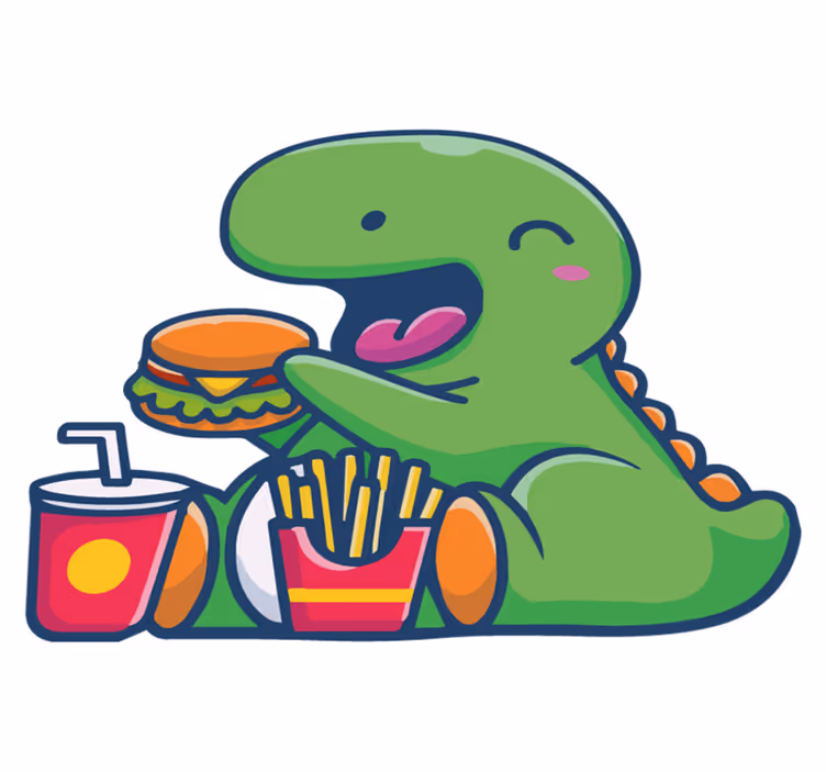 Vinyl teppich tiere fröhlicher grüner dinosaurier - TenStickers