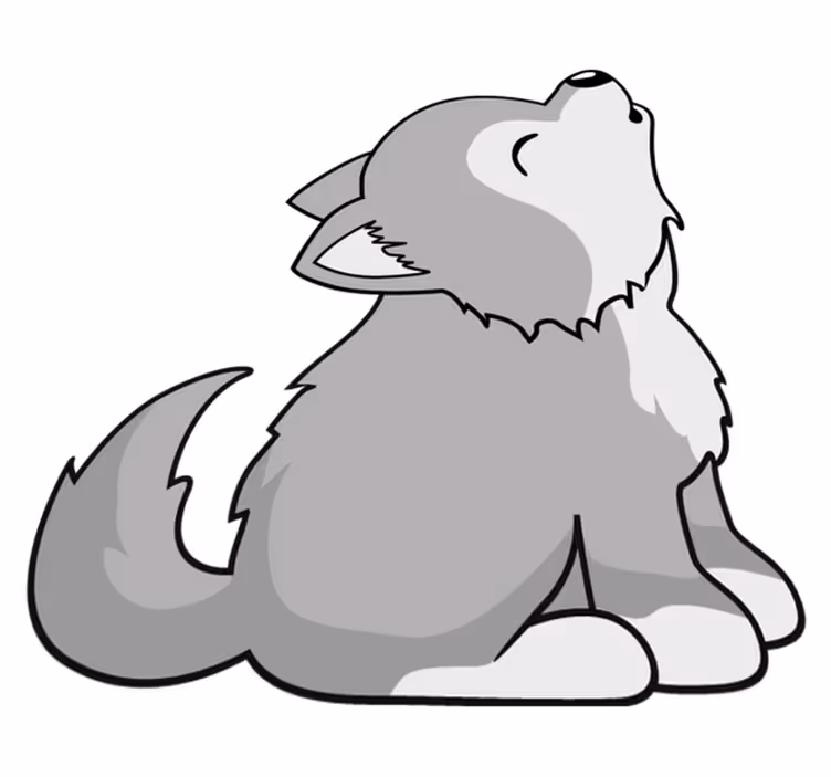 Vinyl teppich tiere mit heulender hundillustration - TenStickers