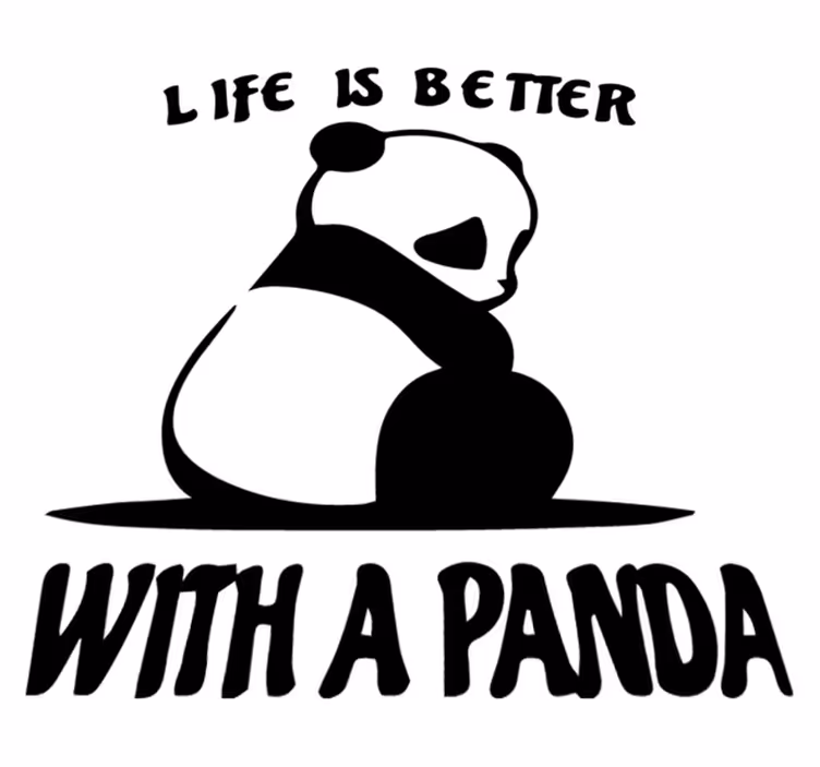 Vinyl teppich tiere panda illustrationszitat - TenStickers
