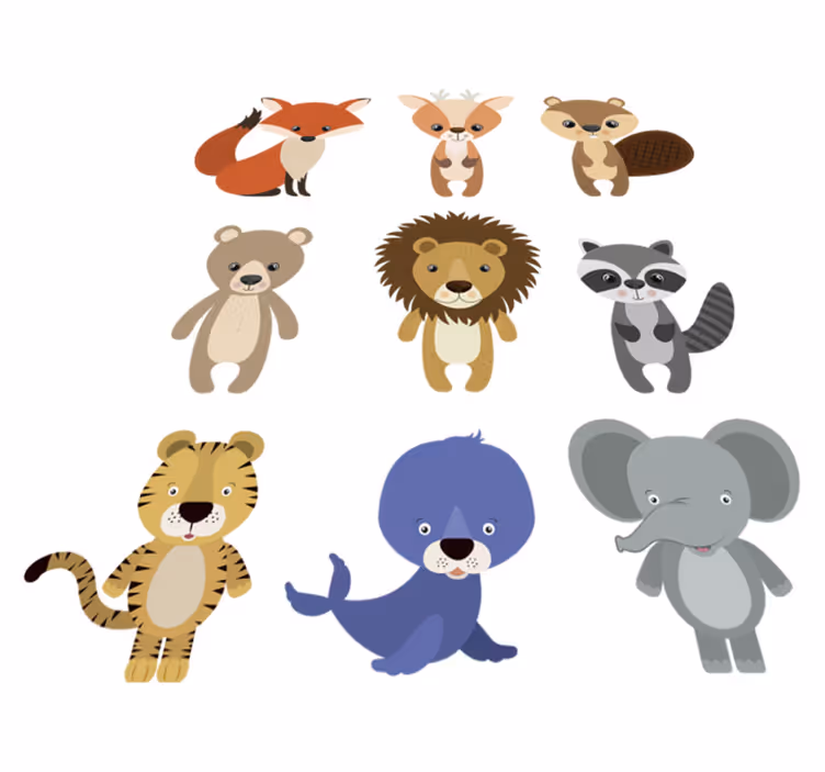 Vinyl teppich tiere dekorationskiste - TenStickers