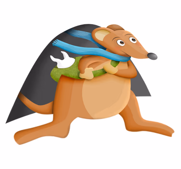 Vinyl teppich tiere maus mit zähnen - TenStickers