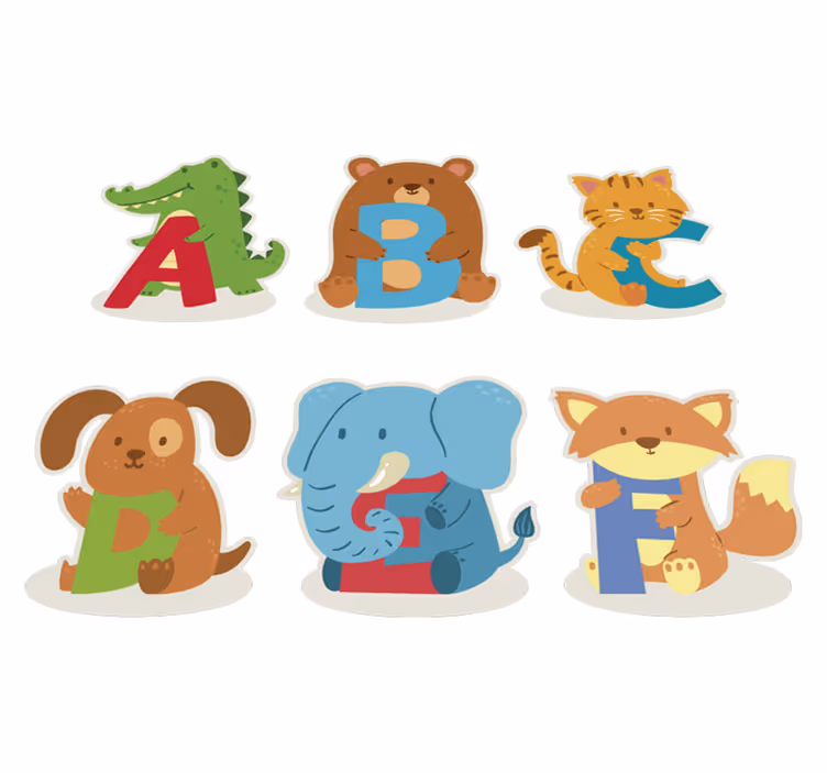 Vinyl teppich tiere abc tieralphabet - TenStickers