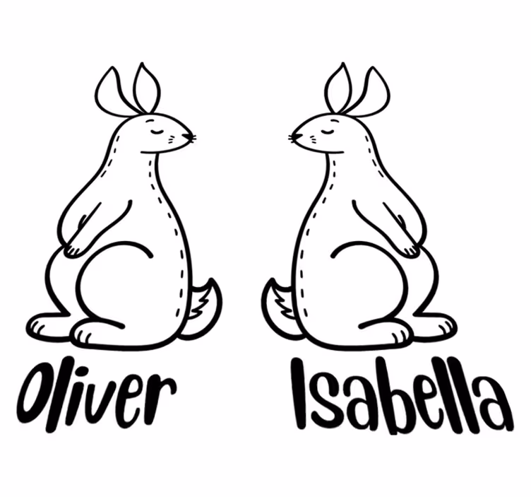 Vinyl teppich tiere mit personalisierten ostereulen - TenStickers