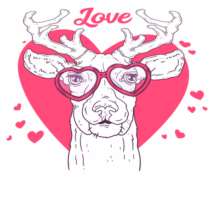 Vinyl teppich tiere hirschliebe - TenStickers