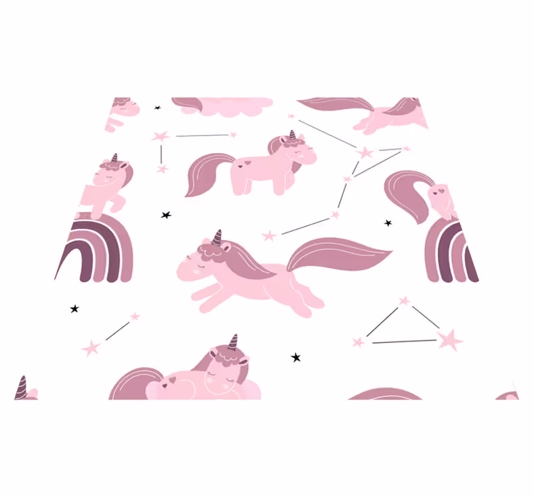 Vinyl teppich tiere einhörner und konstellationen - TenStickers