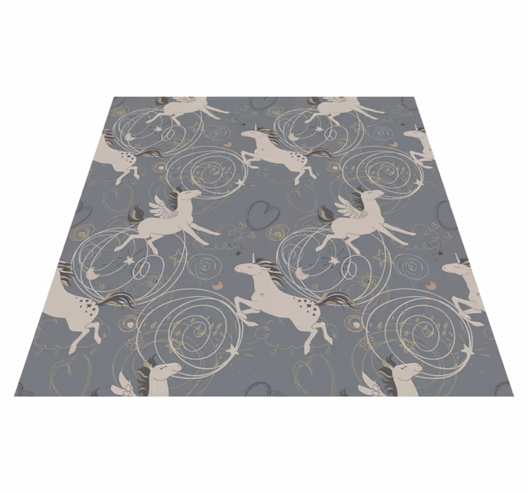 Vinyl teppich tiere pegasus einhörner auf dunkel hintergrund - TenStickers