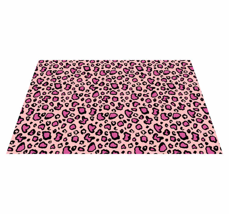 Vinyl teppich tiere in pink und schwarz leopardenmuster - TenStickers
