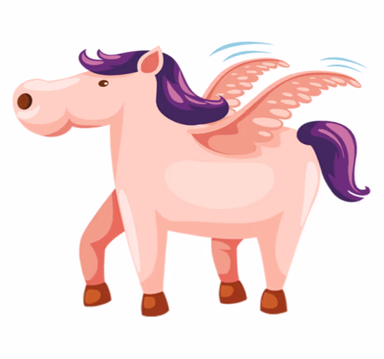 Vinyl teppich tiere süßes geflügeltes pony - TenStickers