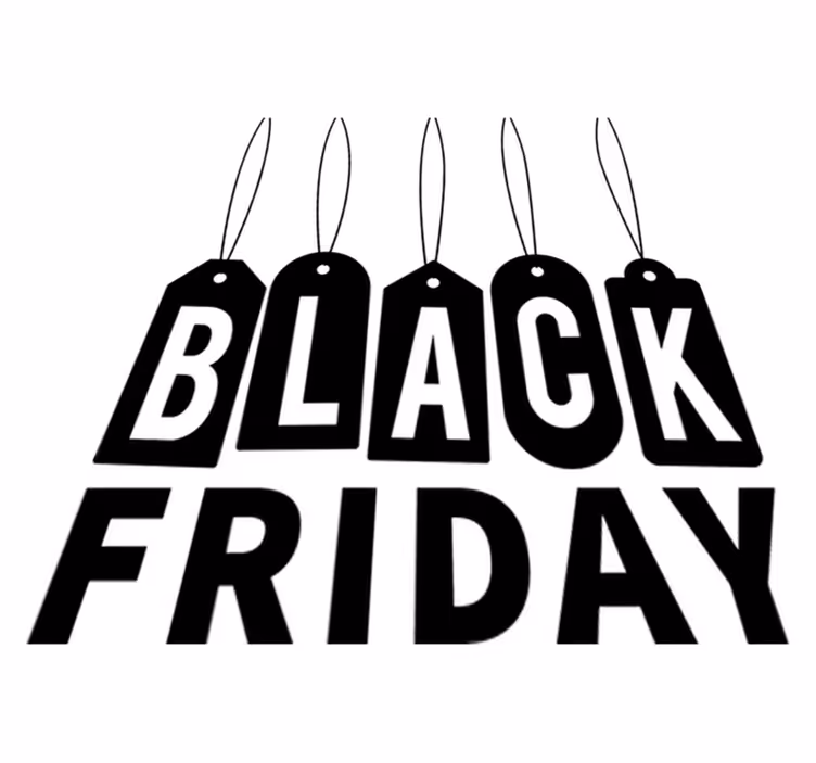 Vinyl teppich black friday schwarz und weiß text - TenStickers