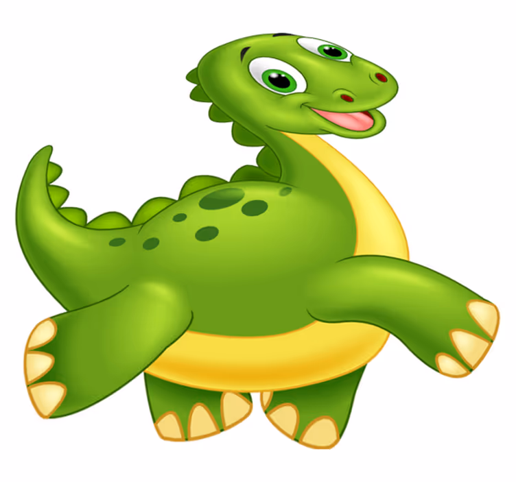 Vinyl teppich tiere mit süßem grünen dinosaurier - TenStickers