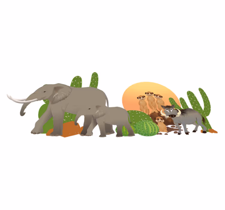 Vinyl teppich tiere safari tierwelt - TenStickers