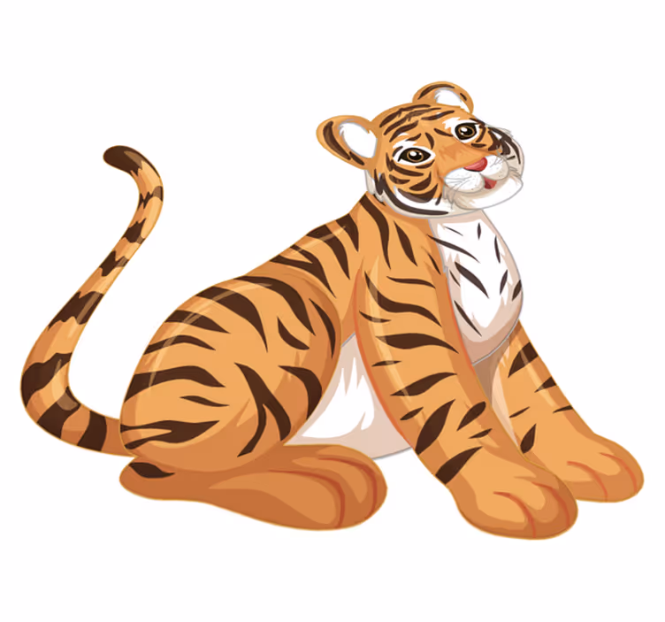 Vinyl teppich tiere verspielter tigerjunge - TenStickers