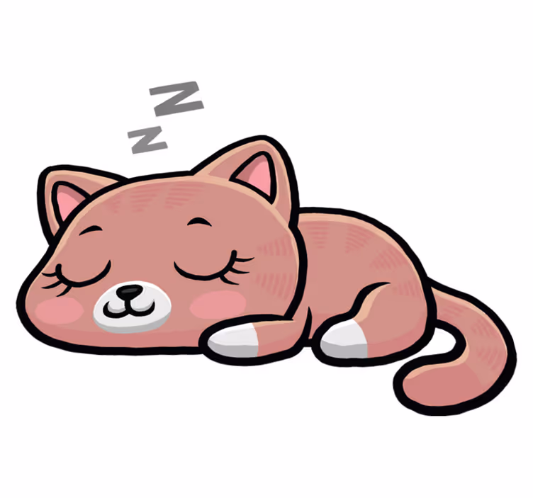 Vinyl teppich tiere schlafende katze illustration - TenStickers