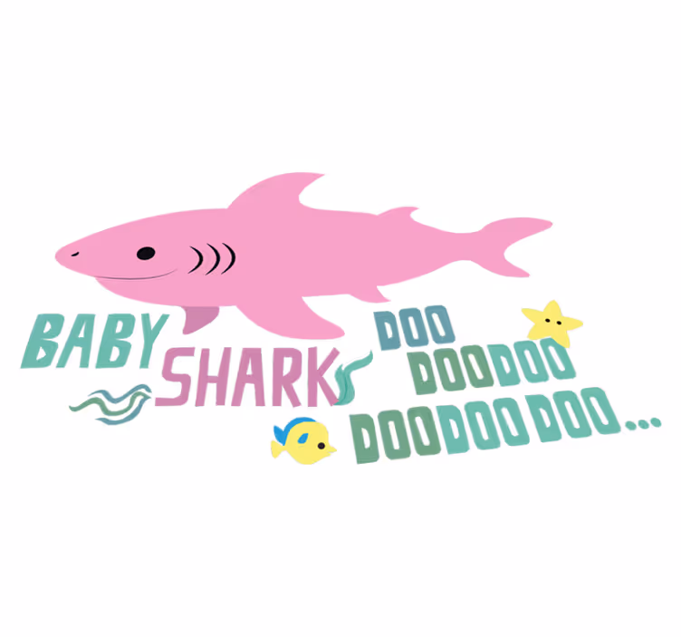 Vinyl teppich tiere mit baby shark songtext - TenStickers