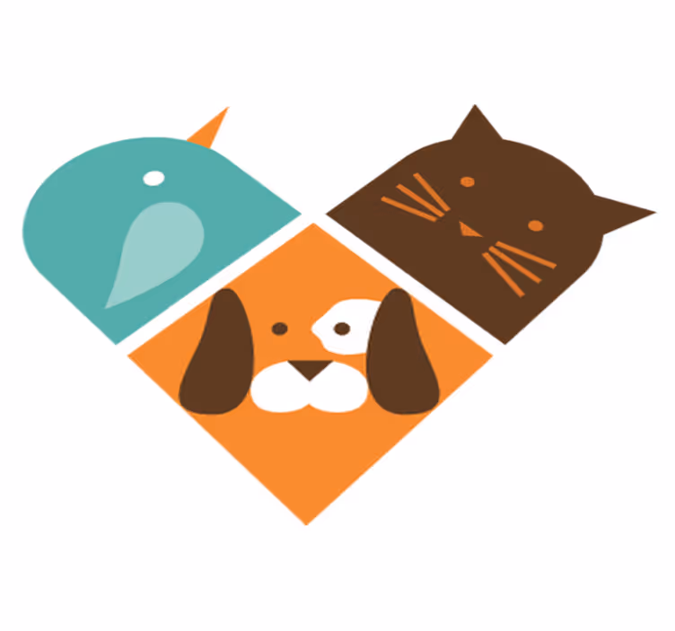 Vinyl teppich tiere bunte tiergesichter - TenStickers
