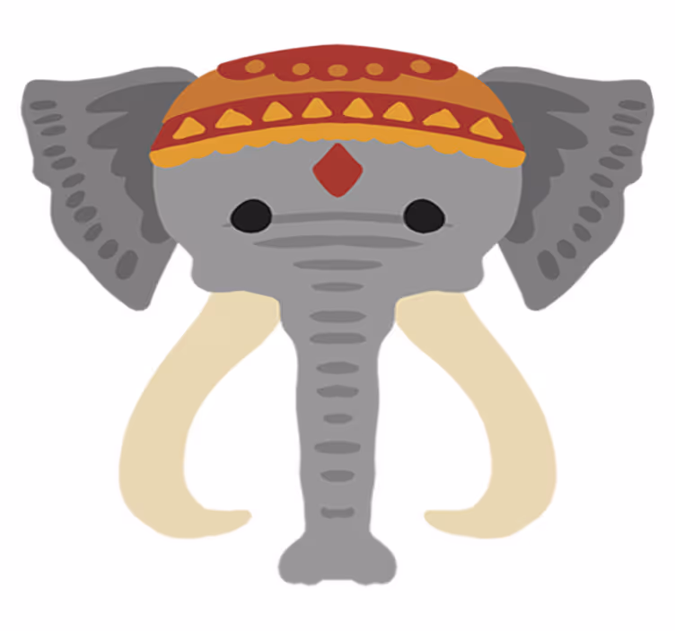 Vinyl teppich tiere elefantenkopf figur - TenStickers