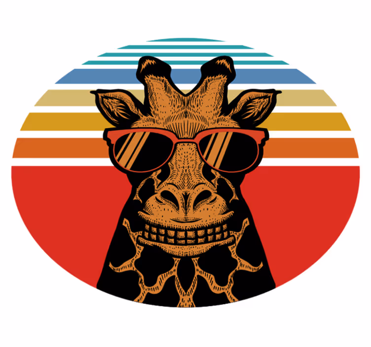 Vinyl teppich tiere coole sonnenbrille giraffe - TenStickers
