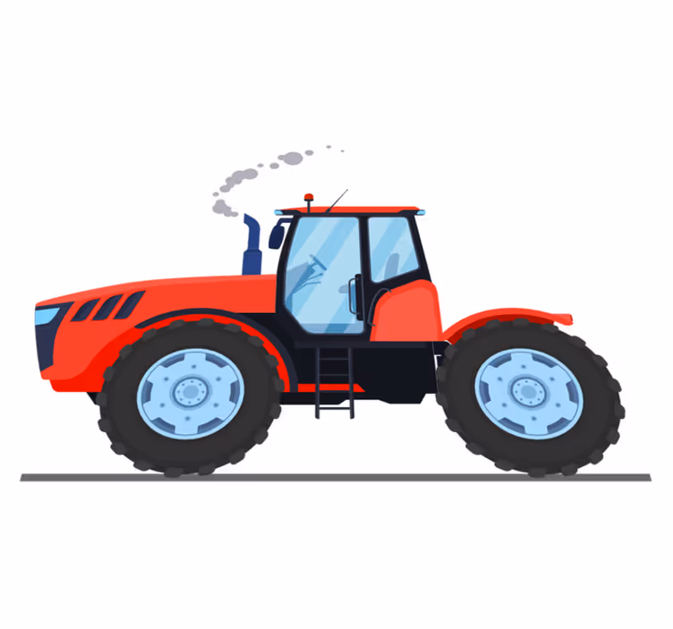 Vinyl teppich tiere roter bauerntraktor - TenStickers