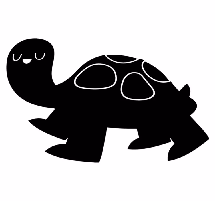 Vinyl teppich tiere riesenschildkröte schwarz - TenStickers