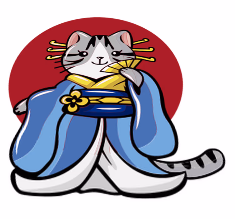 Vinyl teppich tiere japanische dekorationskatze - TenStickers