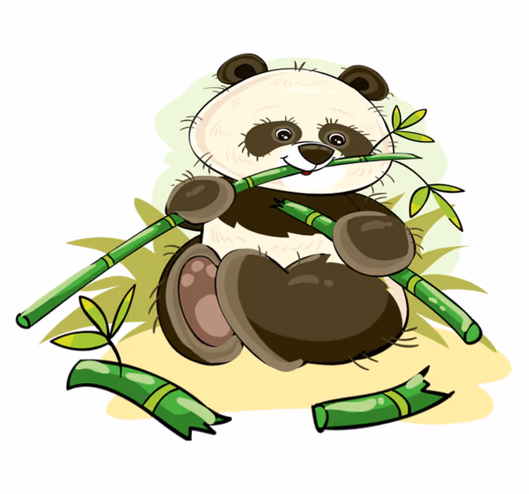 Vinyl teppich tiere mit niedlichen panda-emblemen - TenStickers