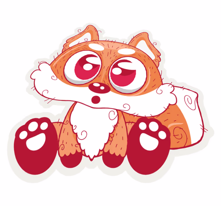 Vinyl teppich tiere niedlicher anime fuchs - TenStickers