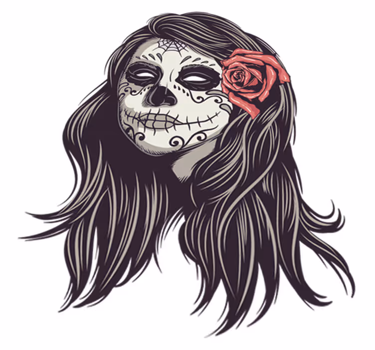 Vinyl teppich halloween totenkopf mädchen - TenStickers