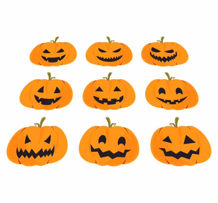 Vinyl teppich halloween kürbisset - TenStickers
