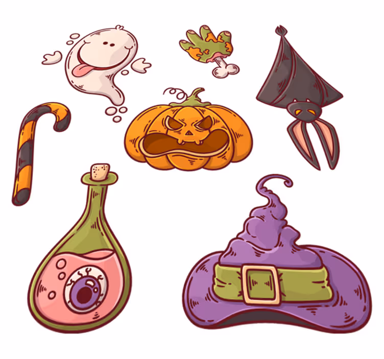 Vinyl teppich halloween figuren - TenStickers