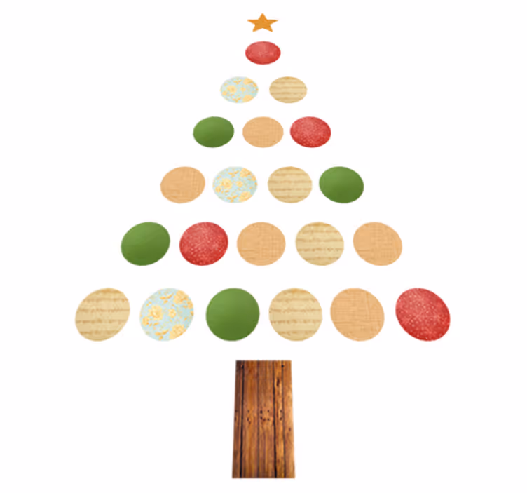 Vinyl teppich weihnachten bunter baum - TenStickers