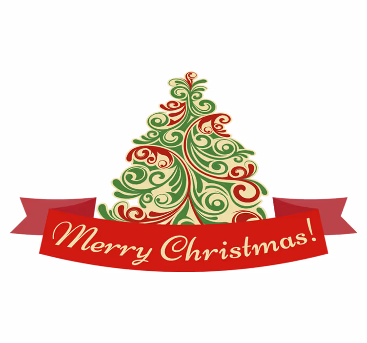 Vinyl teppich weihnachten klassischer baum mit botschaft - TenStickers