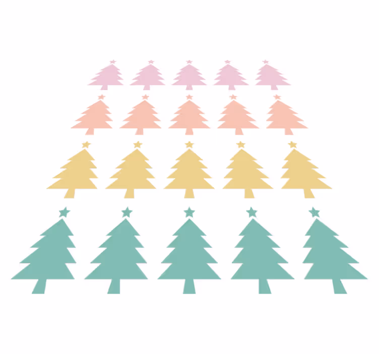 Vinyl teppich weihnachten mit weihnachtsbaum-motiven - TenStickers
