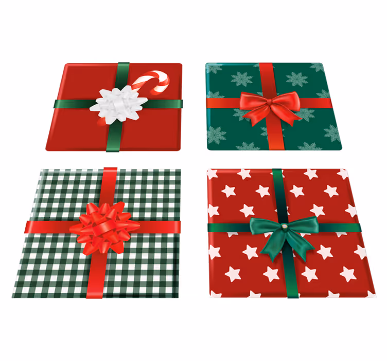 Vinyl teppich weihnachten geschenkboxen fliesen - TenStickers