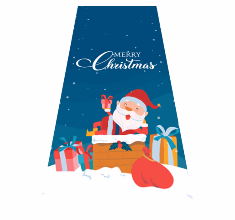 Vinyl teppich weihnachten frohe weihnachten mit santa claus - TenStickers
