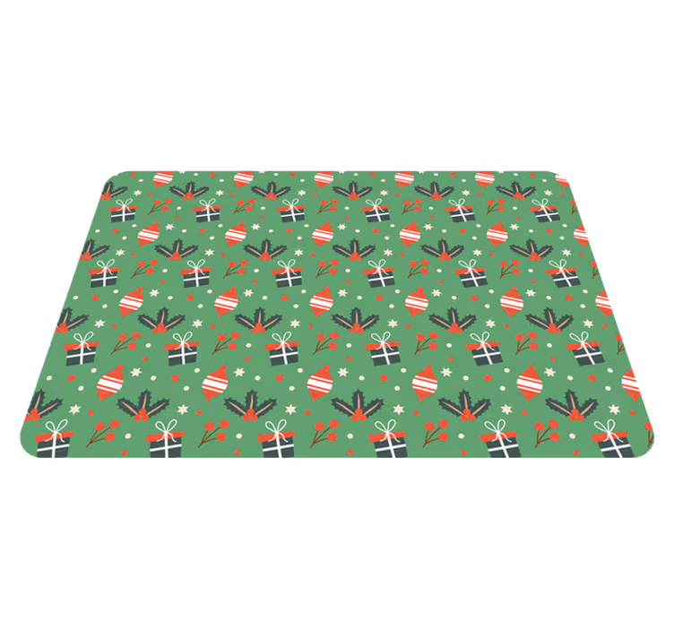 Vinyl teppich weihnachten mit grünem bonbonmuster - TenStickers