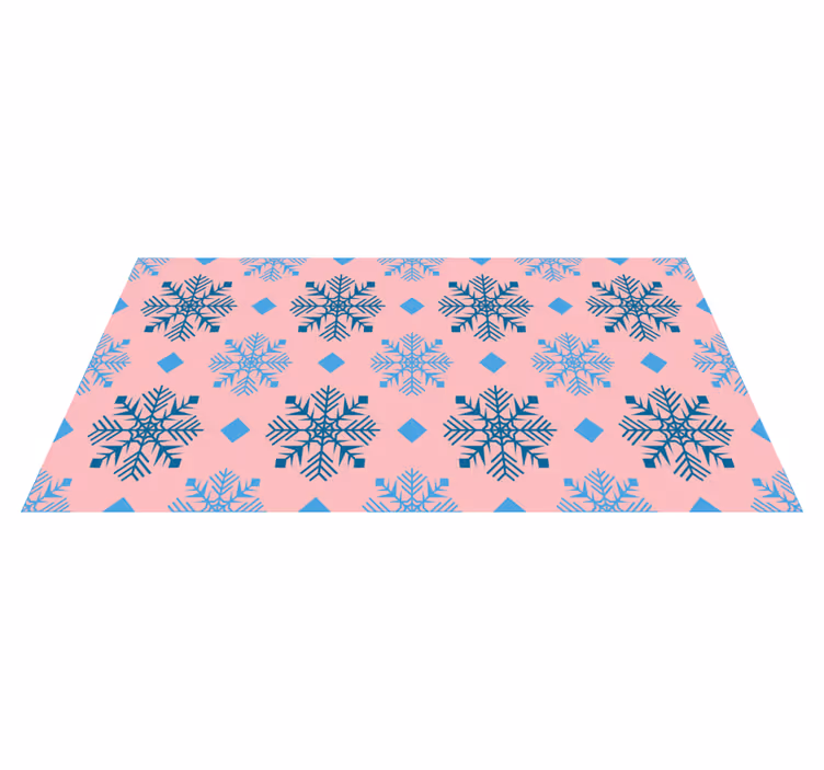 Vinyl teppich weihnachten mit pinkblauem schneeflockenmuster - TenStickers
