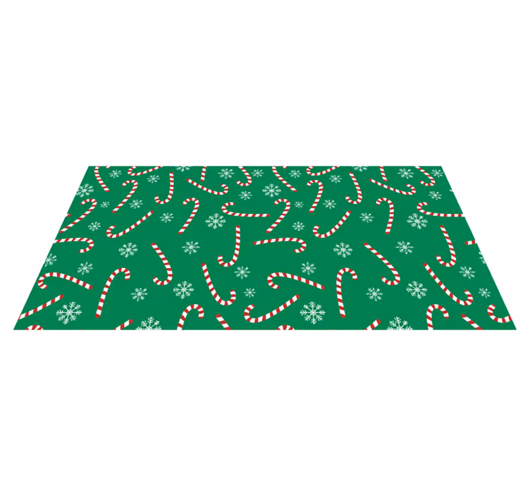 Vinyl teppich weihnachten zuckerstangenmuster - TenStickers