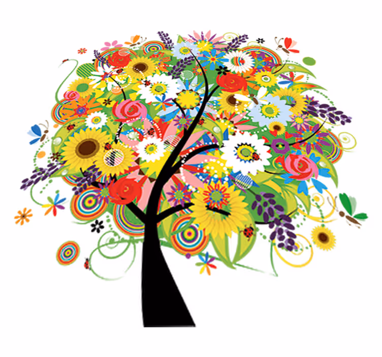 Vinyl teppich blumen sommerbaum - TenStickers