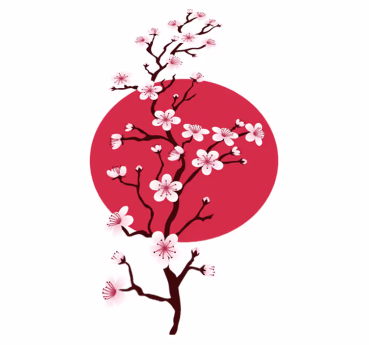 Vinyl teppich blumen zweige des japanischen kirschbaums - TenStickers