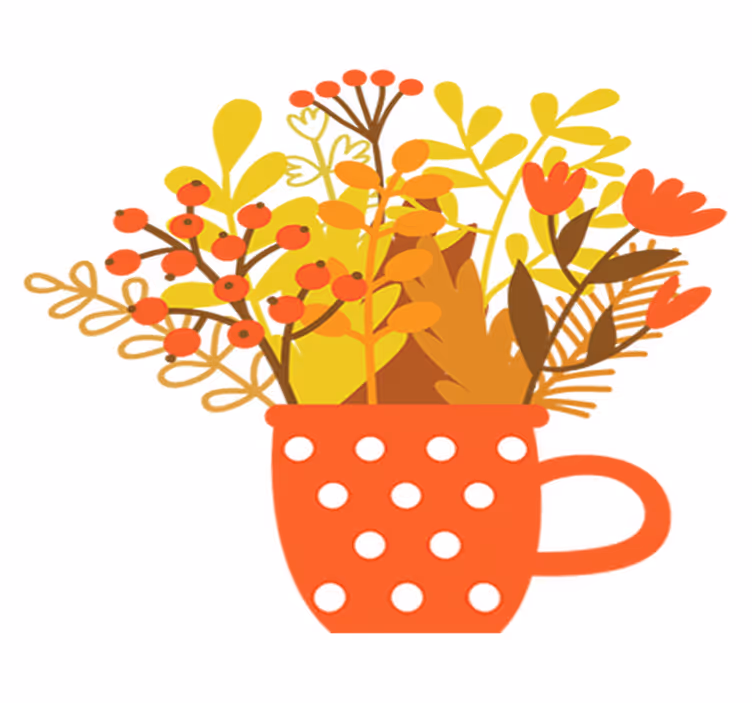 Vinyl teppich blumen herbstglas - TenStickers