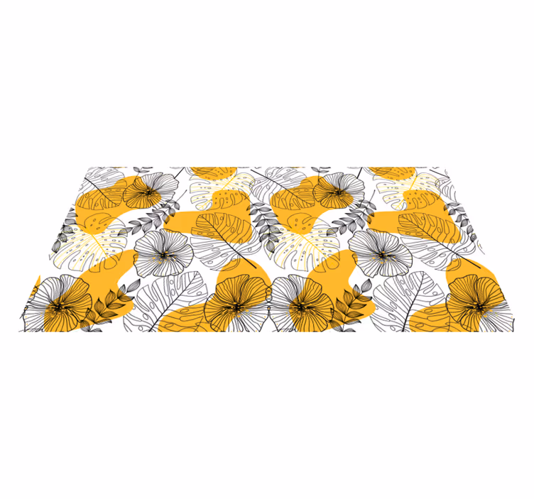 Vinyl teppich blumen im kallax blumendesign - TenStickers