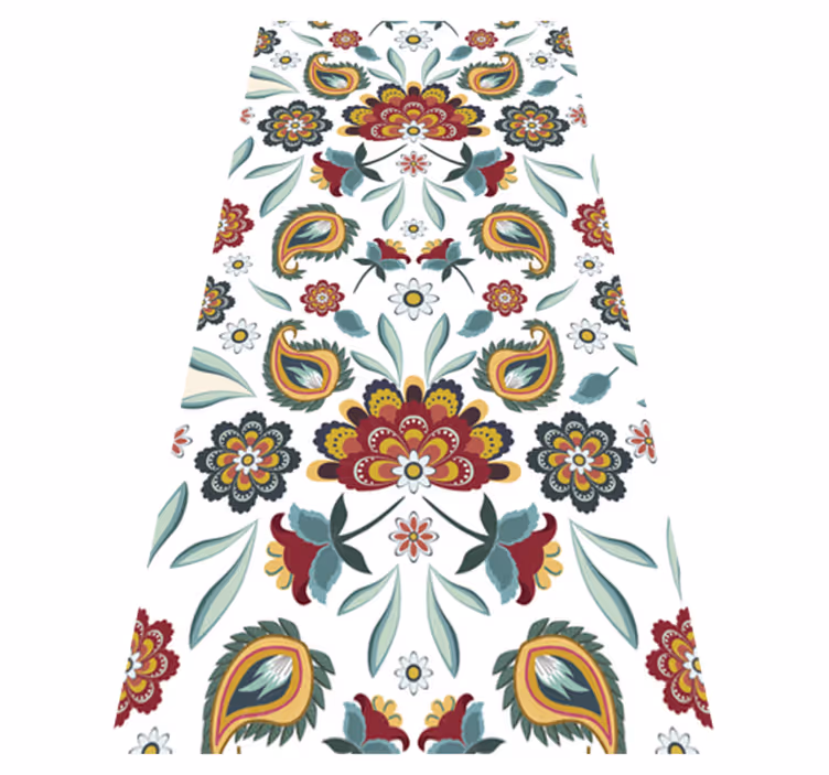Vinyl teppich blumen mit ethnischem blumenmuster - TenStickers