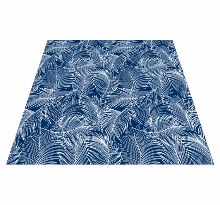 Vinyl teppich blumen mit anmutigen blauen blättern - TenStickers