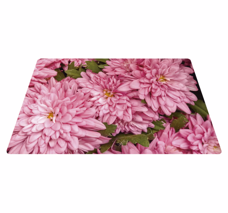 Vinyl teppich blumen in pinkem frühlingsdesign - TenStickers