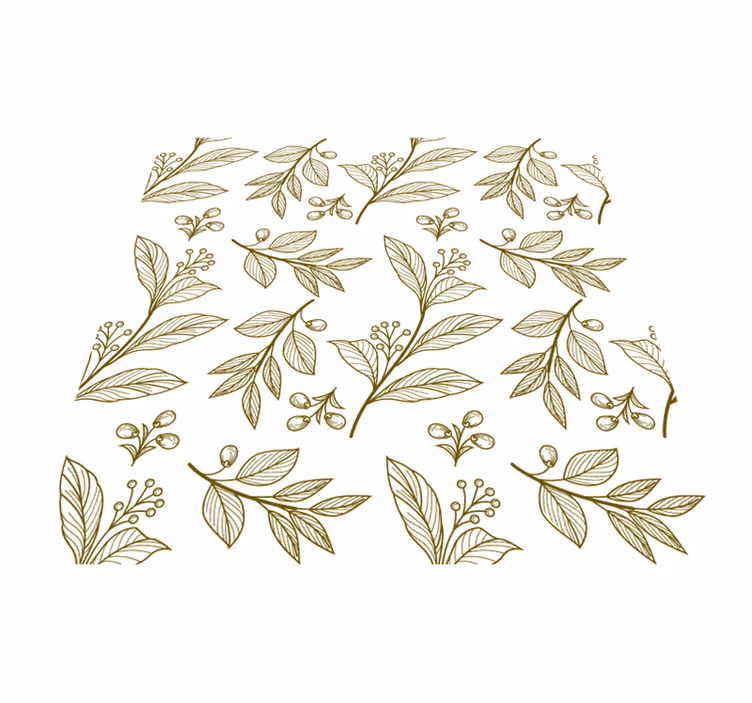 Vinyl teppich blumen mit botanischem blätterdesign - TenStickers