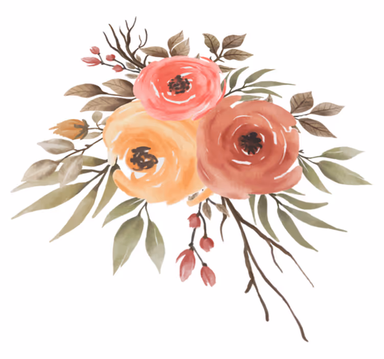 Vinyl teppich blumen freude an blütenkomposition - TenStickers